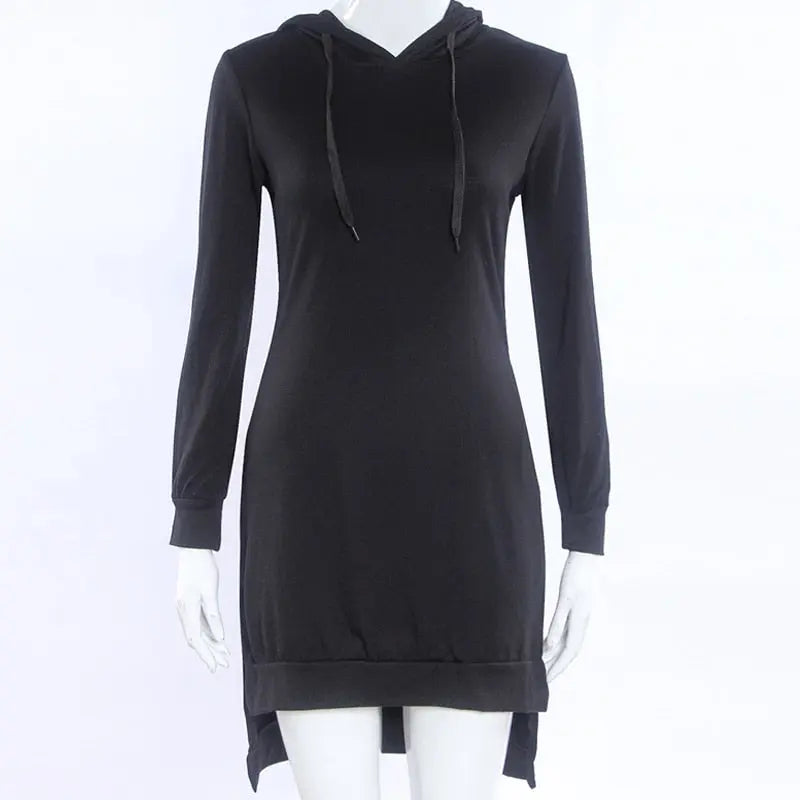 Woman Sweatshirt Dress Hoodies Autumn Sports Casual Long Sleeve Split Sweatshirt Hooded Dress nowadaysfashion