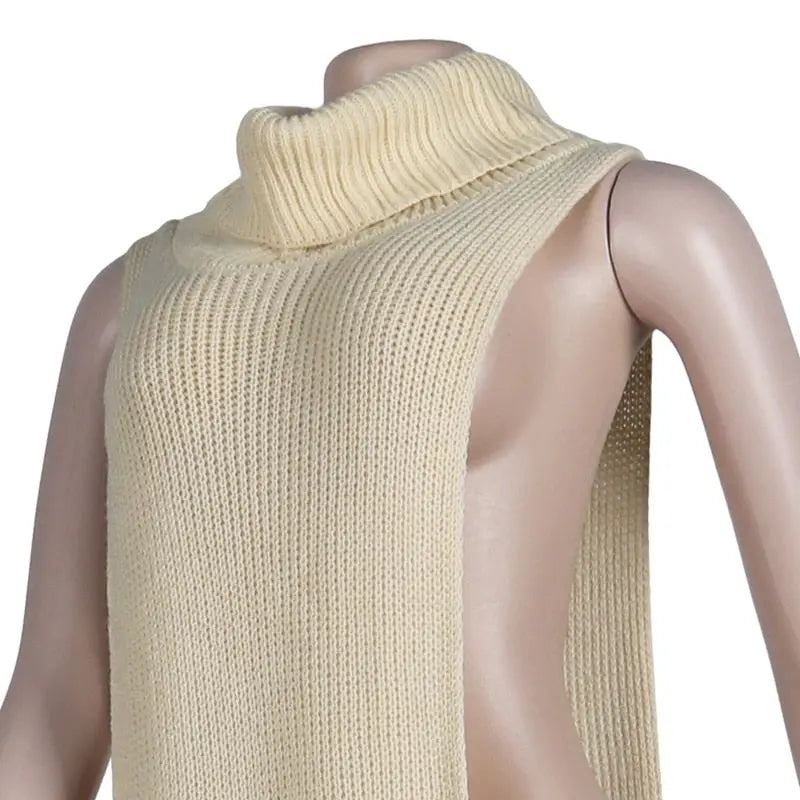 Knitted Side Split Sweater Dress Sleeveless Spring Clothes for Women Y2k Outfits Long Maxi Dresses nowadaysfashion