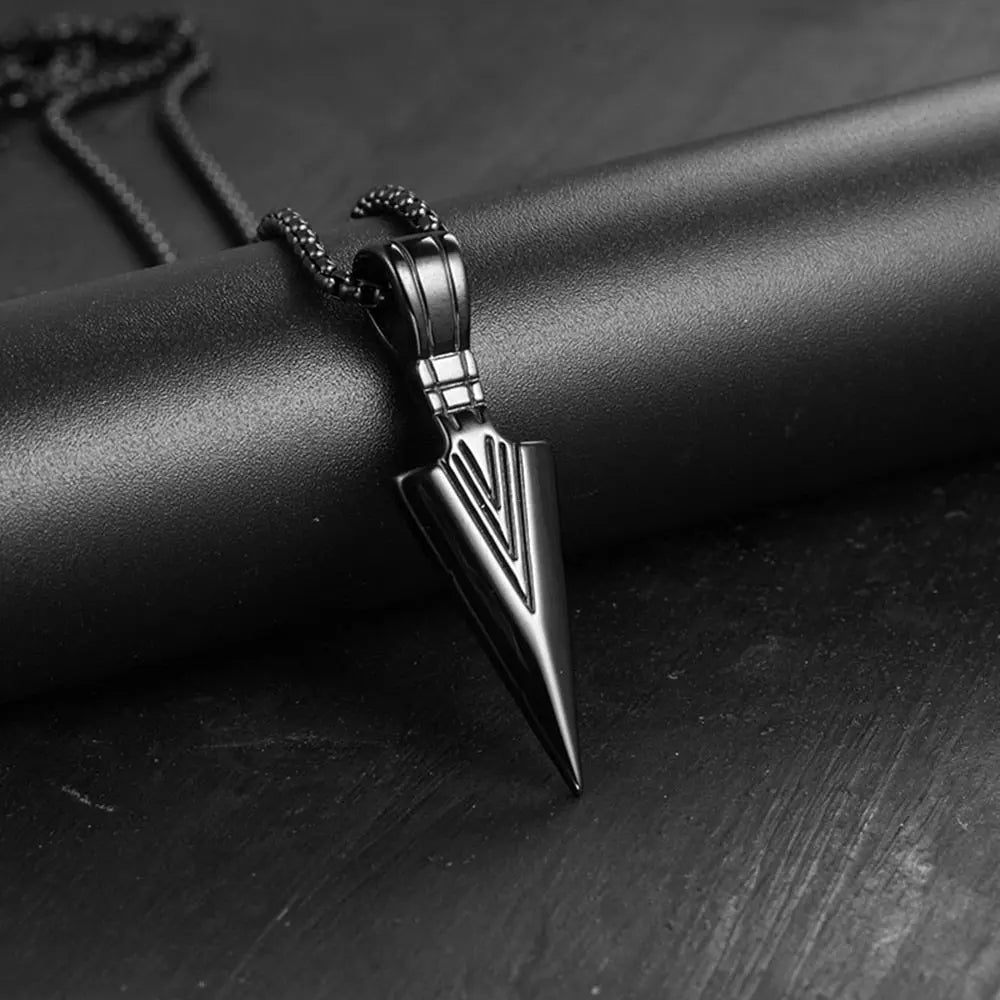 Black Rectangle Pendant Necklace Men Stainless Steel Chain Men Necklace Jewelry nowadaysfashion