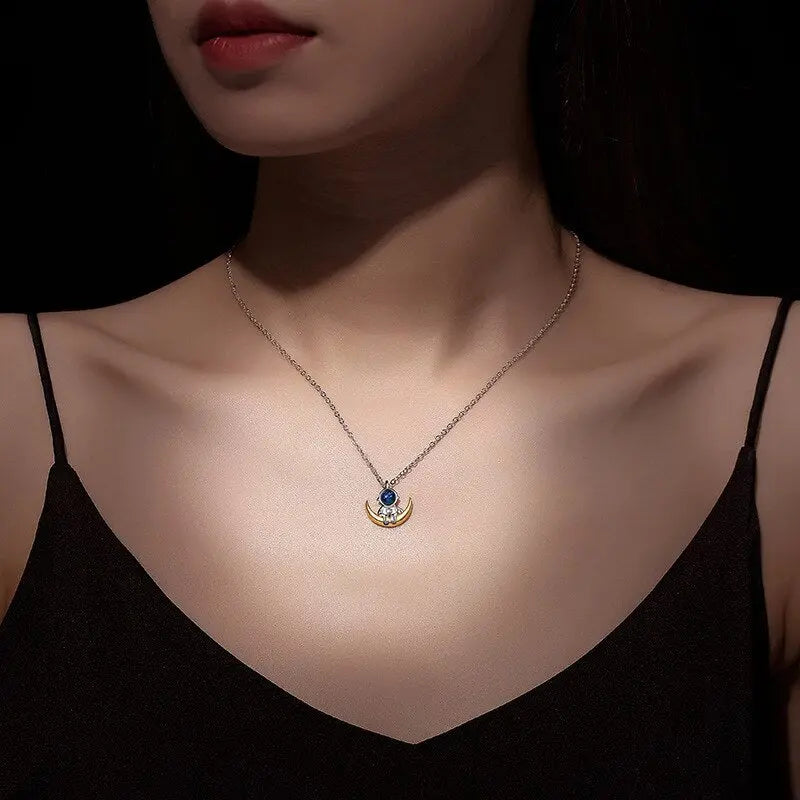 Spaceman Moon Couples Necklace Milky Way Space Pendant Necklaces Jewelry nowadaysfashion