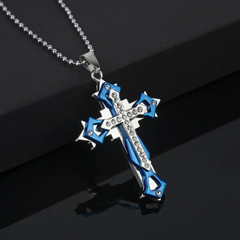 Black Rectangle Pendant Necklace Men Stainless Steel Chain Men Necklace Jewelry nowadaysfashion