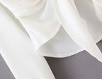 mini dress summer long sleeves women irregularity pleated vocation style loose white shirtdress nowadaysfashion