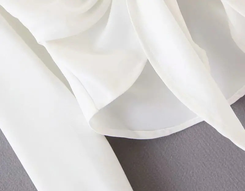 mini dress summer long sleeves women irregularity pleated vocation style loose white shirtdress nowadaysfashion
