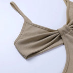 Knitted Maxi Dresses for Women Summer 2021 Elegant Sexy Cut Out Backless Bodycon nowadaysfashion