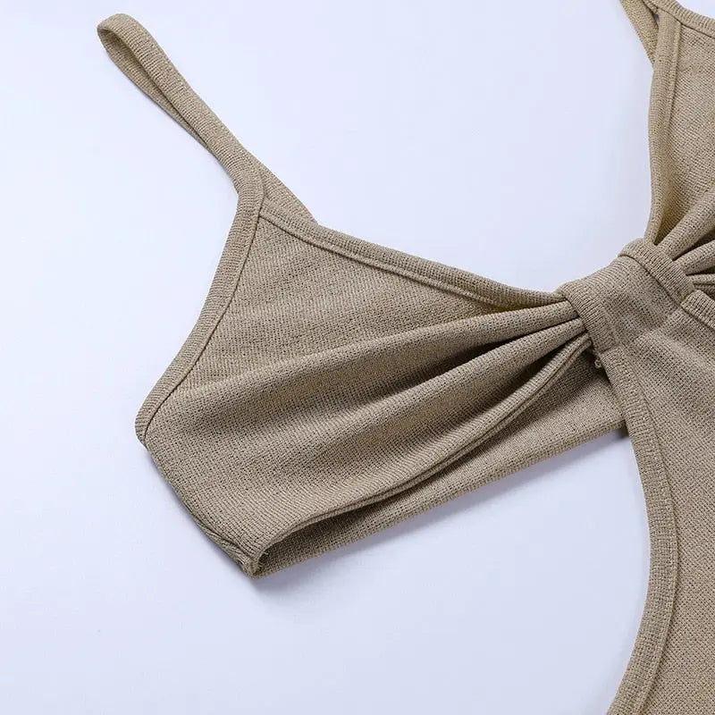 Knitted Maxi Dresses for Women Summer 2021 Elegant Sexy Cut Out Backless Bodycon nowadaysfashion