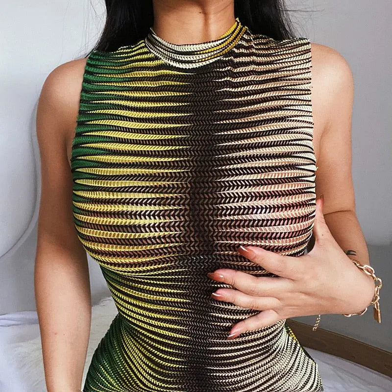 Tassel Diamonds Party Dress Women Spaghetti Straps Backless Split Bodycon nowadaysfashion