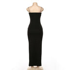 Backless Strap Split Dress Women Elastic Long Dresses Sleeveless Camisole Dress nowadaysfashion