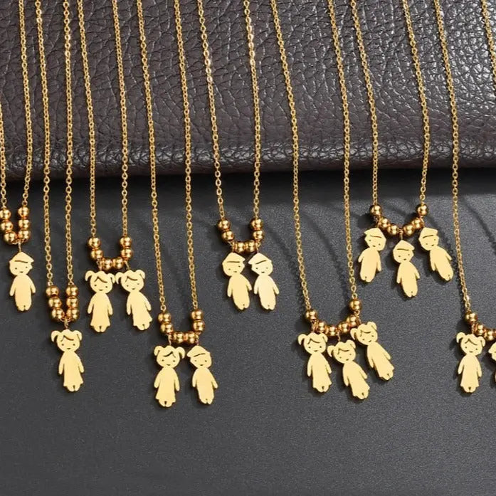 Personalized Boy Girl Kids Pendant Necklace Women Child Engraved Name Date Family Jewelry nowadaysfashion