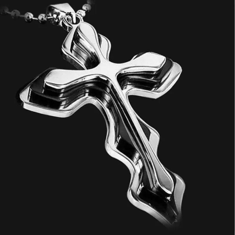 Black Rectangle Pendant Necklace Men Stainless Steel Chain Men Necklace Jewelry nowadaysfashion