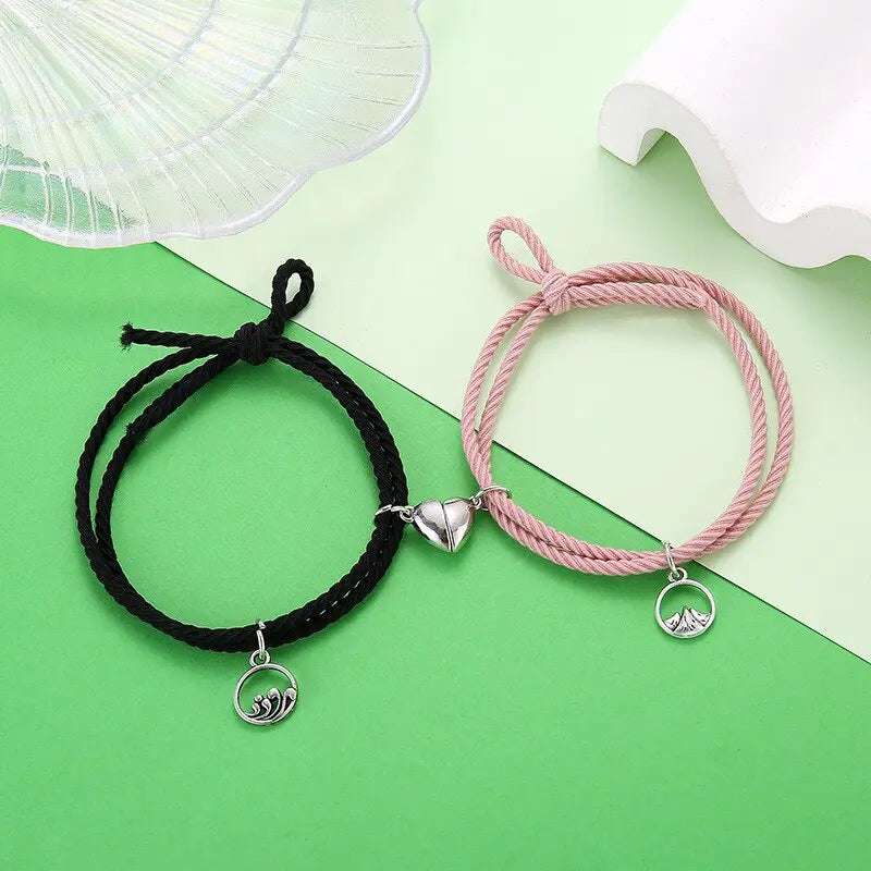 2Pcs Couple Matching Bracelet Magnetic Distance Bracelet nowadaysfashion