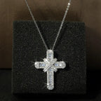 Luxury Women White Crystal Pendant Necklace Charm Silver Color Chain Necklace nowadaysfashion