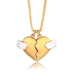 2Pcs Lovers Matching Heart Pendant Couple Magnetic Heart Pendant Necklace Couple Jewelry nowadaysfashion