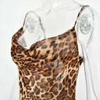 Leopard Print V-Neck Sexy Bodycon Long Dress Women Lace Up Backless Straps Beach Vestidos nowadaysfashion