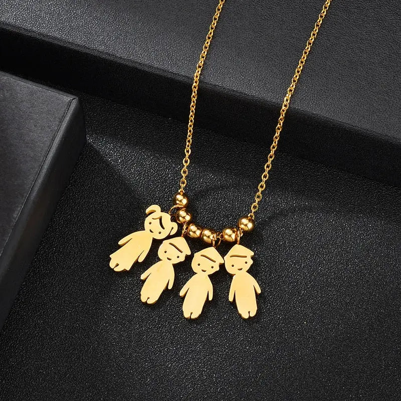 Personalized Boy Girl Kids Pendant Necklace Women Child Engraved Name Date Family Jewelry nowadaysfashion