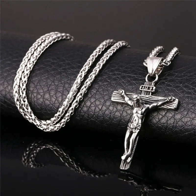 Jesus Cross Necklace for Fashion Gold color Cross Pendent with Chain Necklace Jewelry Gifts nowadaysfashion