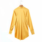 mini dress summer long sleeves women irregularity pleated vocation style loose white shirtdress nowadaysfashion