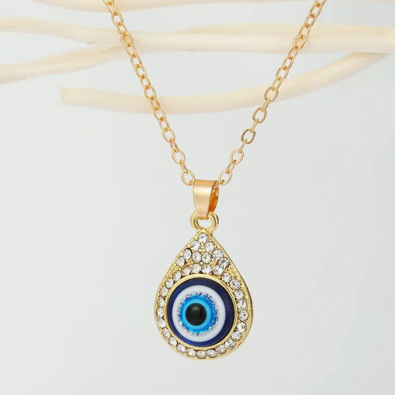 Turkish Evil Eye Pendant Choker Necklace Lucky Blue Evil Eyes Clavicle Chain Necklace nowadaysfashion