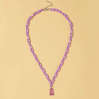 Candy Color Gummy Mini Bear Cartoon Necklace for Women Girls Birthday Jewelry Gifts nowadaysfashion