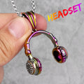 Headset Earphone Gold Mens Long Necklaces Pendants Chain Hip Hop for Boy Male Creativity Gift nowadaysfashion