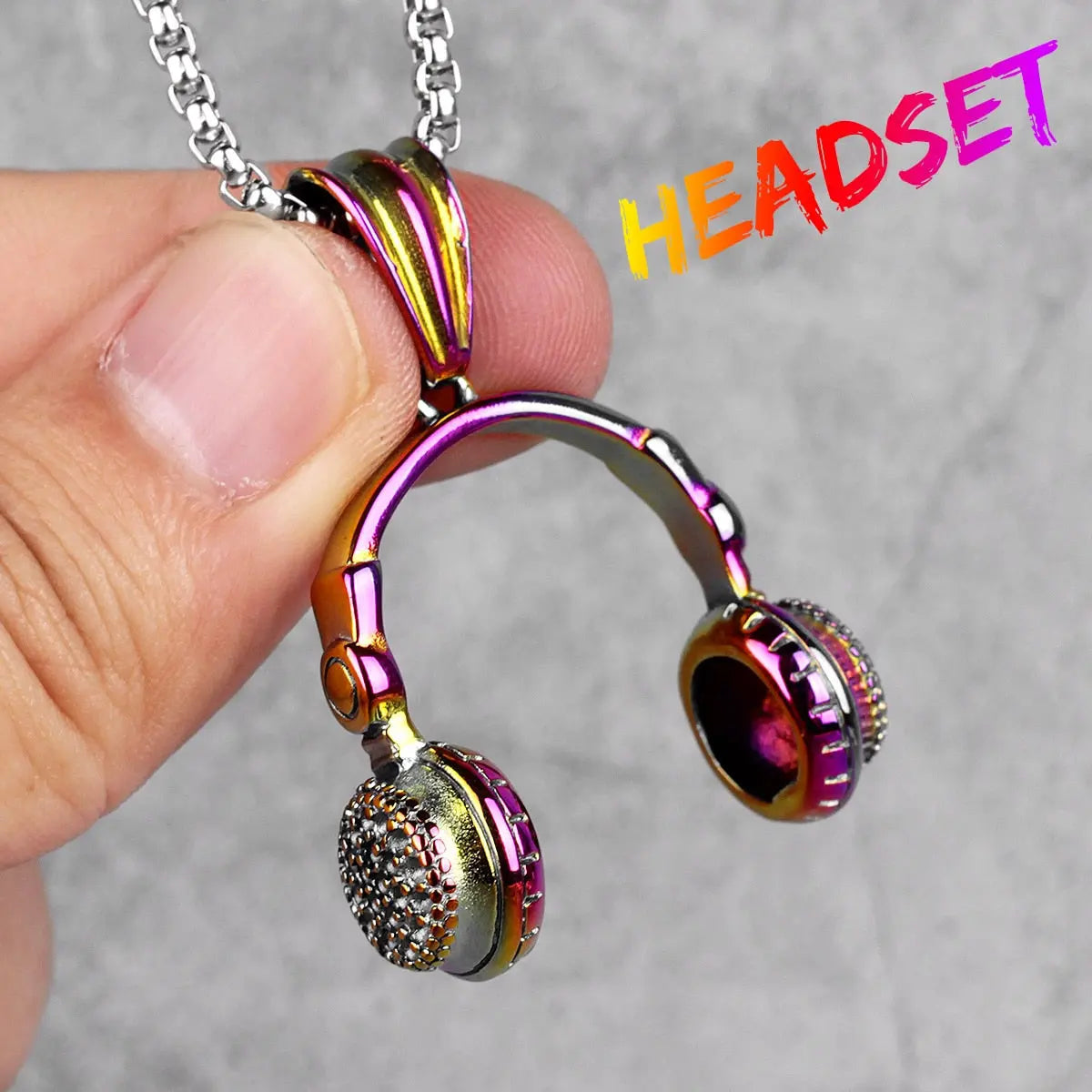 Headset Earphone Gold Mens Long Necklaces Pendants Chain Hip Hop for Boy Male Creativity Gift nowadaysfashion