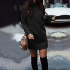 Woman Sweatshirt Dress Hoodies Autumn Sports Casual Long Sleeve Split Sweatshirt Hooded Dress nowadaysfashion