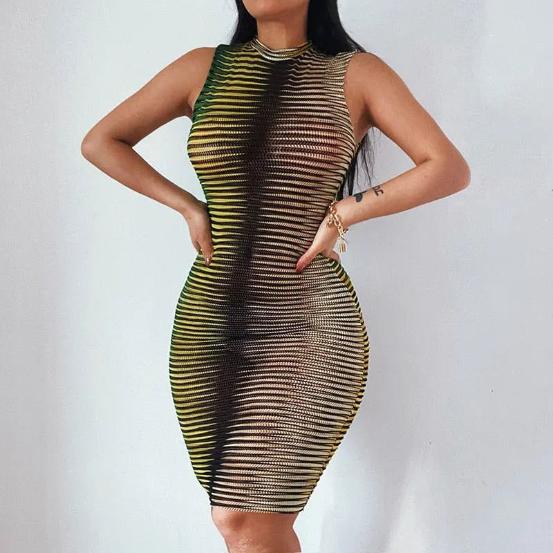 Tassel Diamonds Party Dress Women Spaghetti Straps Backless Split Bodycon nowadaysfashion