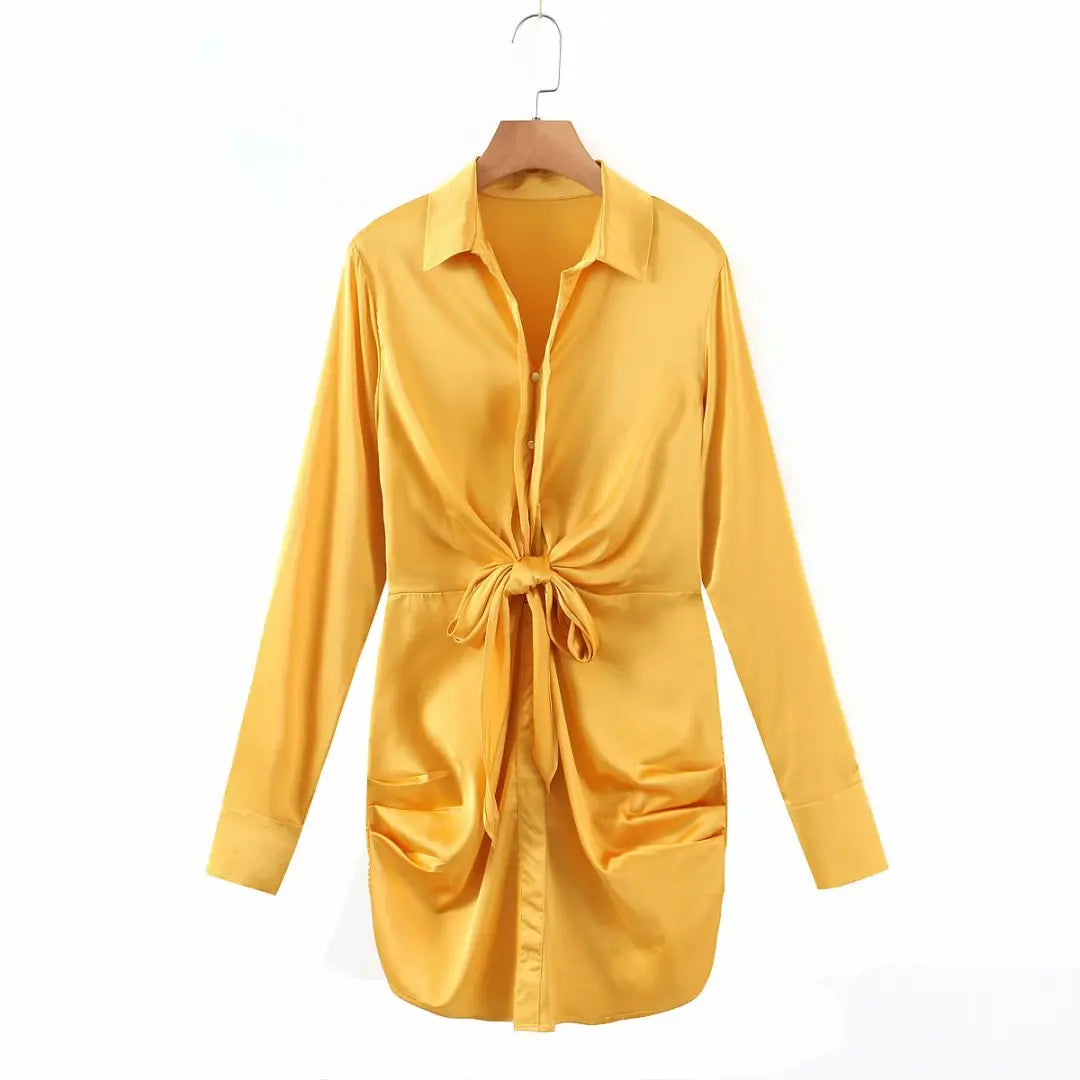 mini dress summer long sleeves women irregularity pleated vocation style loose white shirtdress nowadaysfashion