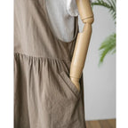 Spring and Summer Sleeveless Robe Dress Ladies Dress Plus Size XL- 5XL Cotton Linen Wome nowadaysfashion