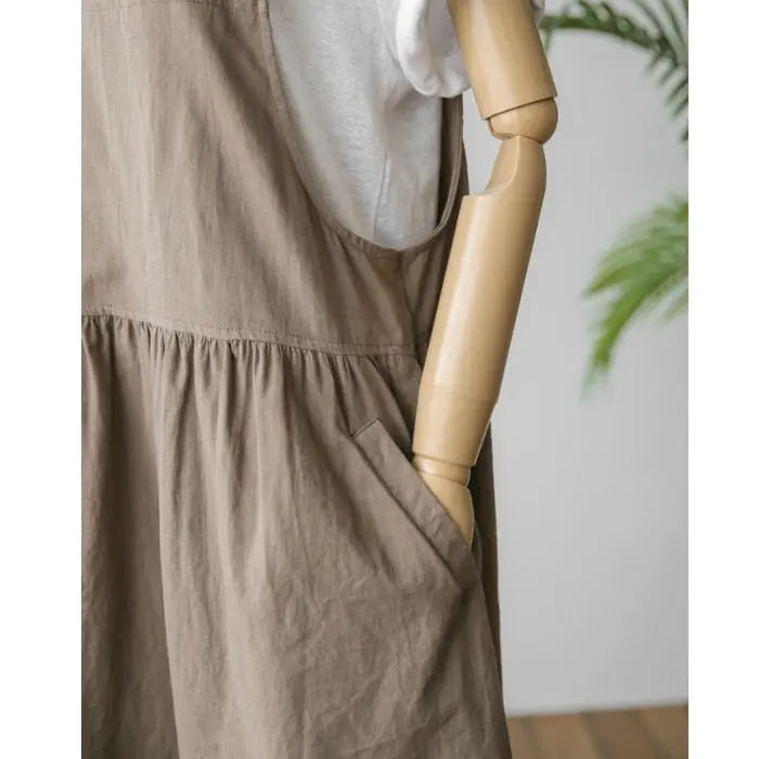 Spring and Summer Sleeveless Robe Dress Ladies Dress Plus Size XL- 5XL Cotton Linen Wome nowadaysfashion