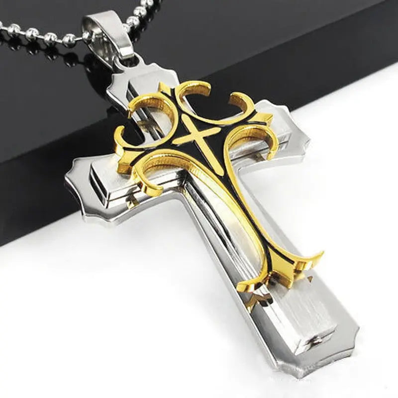 Black Rectangle Pendant Necklace Men Stainless Steel Chain Men Necklace Jewelry nowadaysfashion