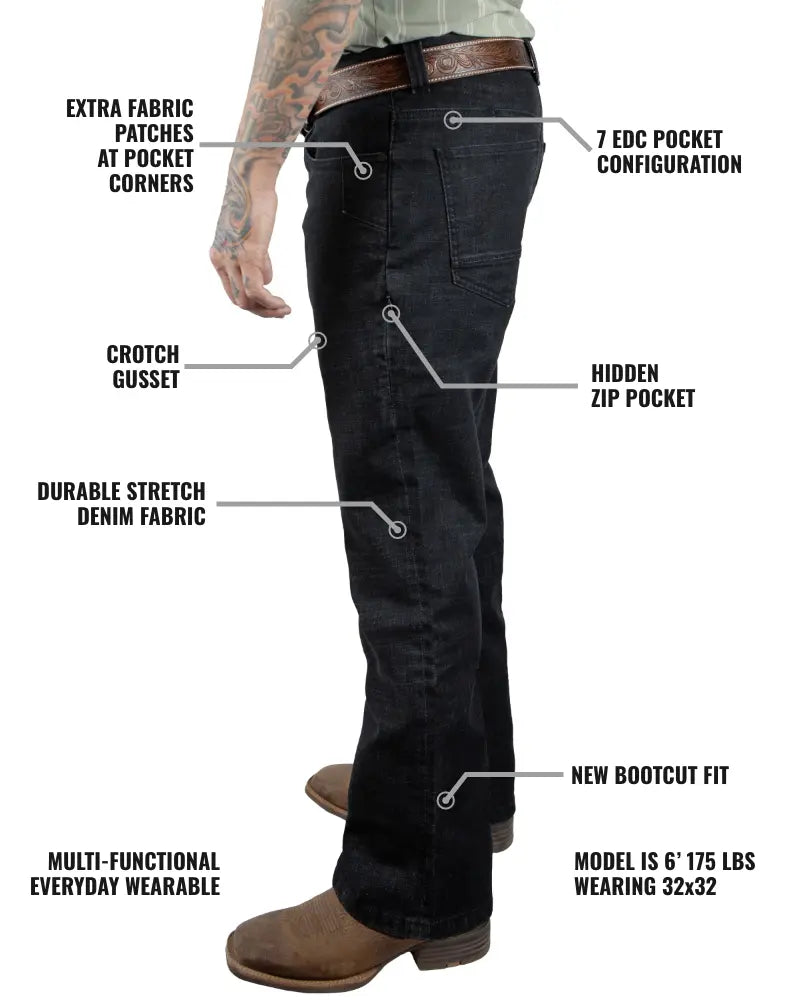 Hideout Denim Boot Cut - Black Off The Grid Surplus