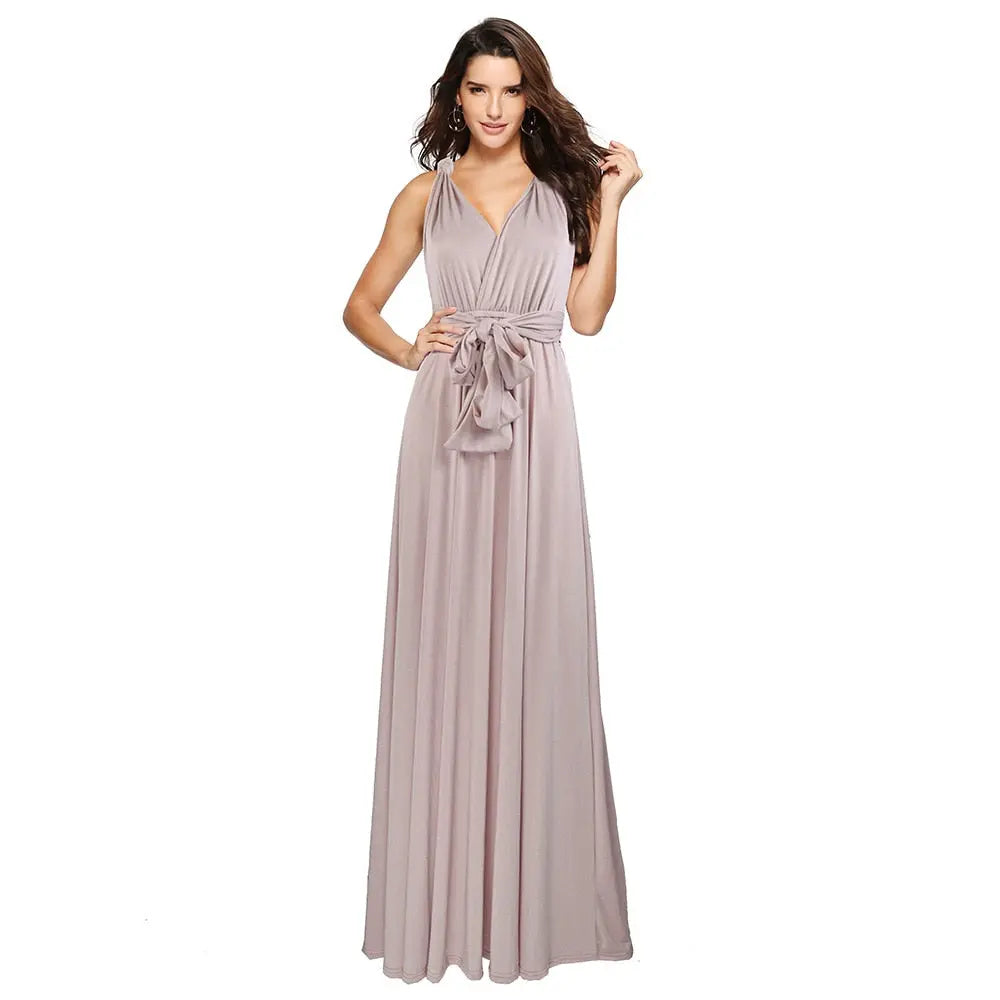 Sexy Women Multiway Wrap Convertible Boho Maxi Club Red Dress Bandage Long Dress nowadaysfashion