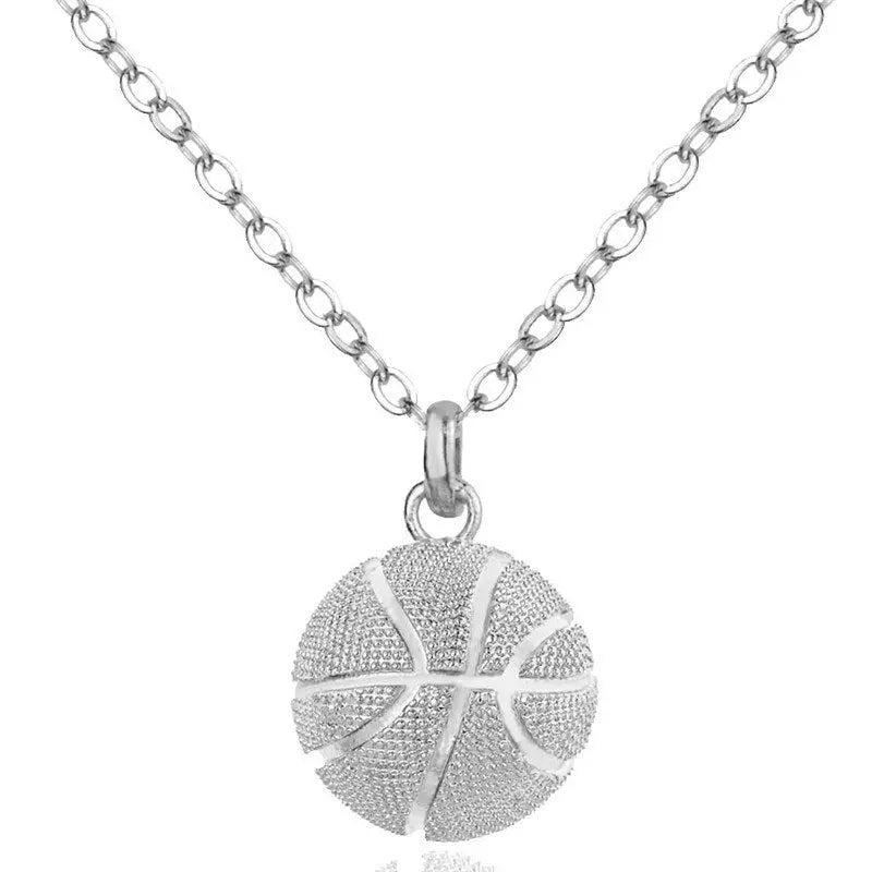 Basketball Necklace Choker Gold Silver Color Ball Shaped Pendant Sports Hip Hop Punk Jewelry nowadaysfashion