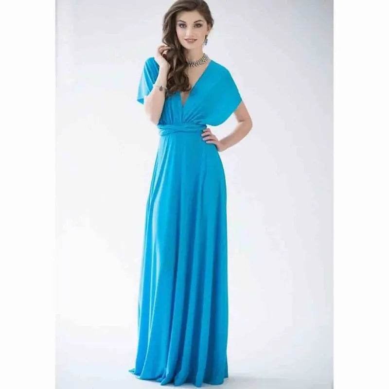 Sexy Women Multiway Wrap Convertible Boho Maxi Club Red Dress Bandage Long Dress nowadaysfashion