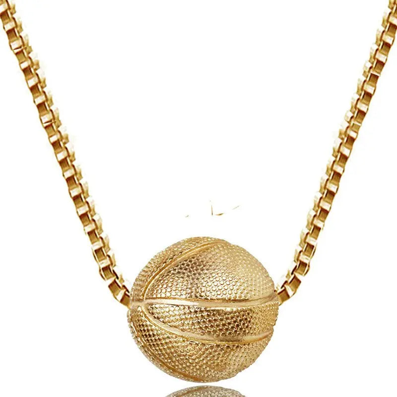 Basketball Necklace Choker Gold Silver Color Ball Shaped Pendant Sports Hip Hop Punk Jewelry nowadaysfashion