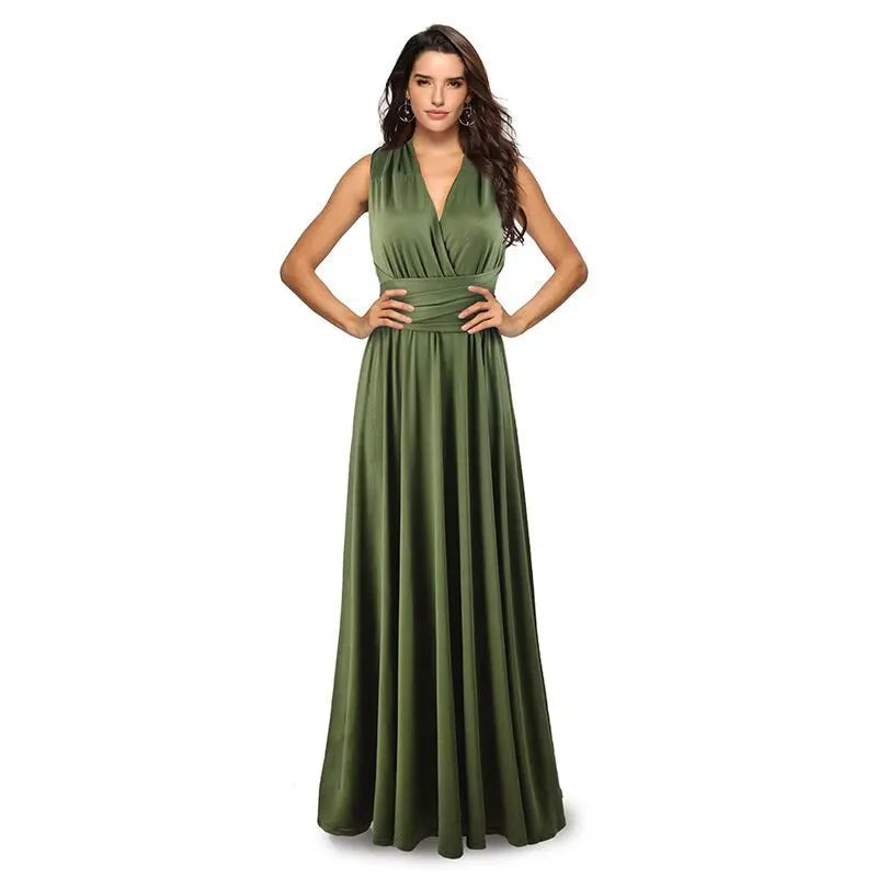 Sexy Women Multiway Wrap Convertible Boho Maxi Club Red Dress Bandage Long Dress nowadaysfashion