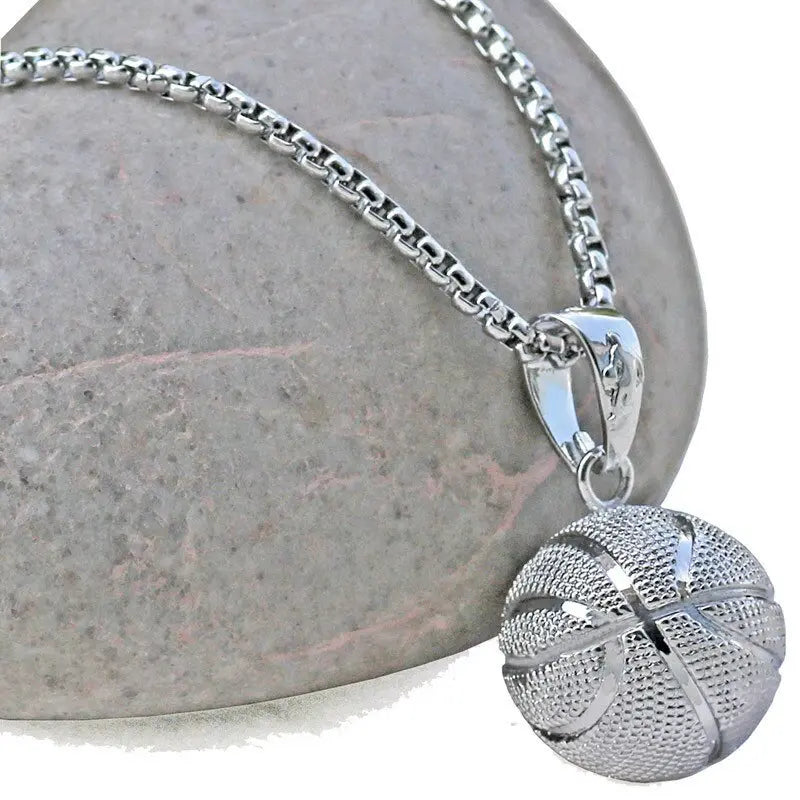 Basketball Necklace Choker Gold Silver Color Ball Shaped Pendant Sports Hip Hop Punk Jewelry nowadaysfashion