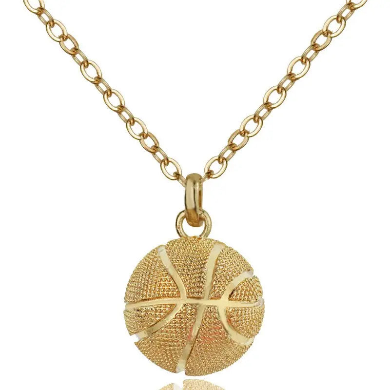 Basketball Necklace Choker Gold Silver Color Ball Shaped Pendant Sports Hip Hop Punk Jewelry nowadaysfashion