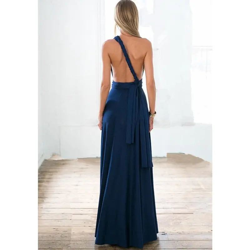 Sexy Women Multiway Wrap Convertible Boho Maxi Club Red Dress Bandage Long Dress nowadaysfashion