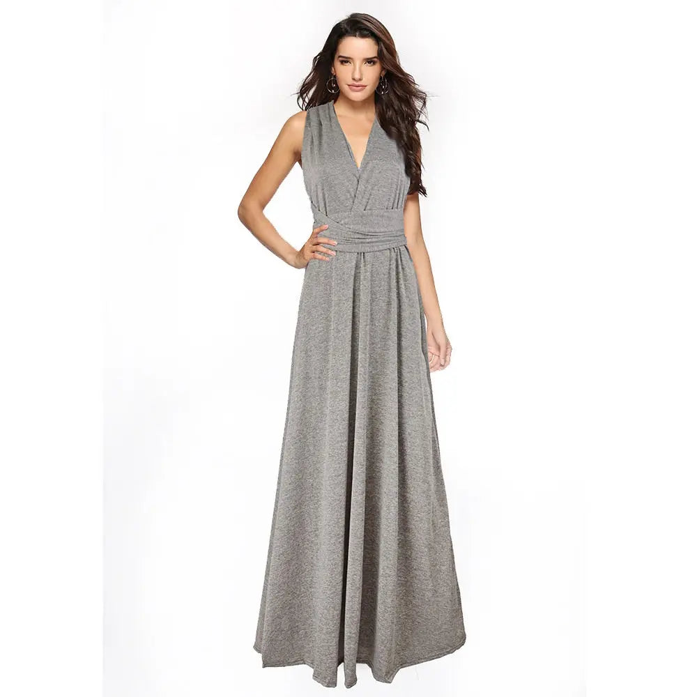 Sexy Women Multiway Wrap Convertible Boho Maxi Club Red Dress Bandage Long Dress nowadaysfashion
