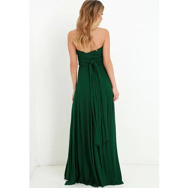 Sexy Women Multiway Wrap Convertible Boho Maxi Club Red Dress Bandage Long Dress nowadaysfashion