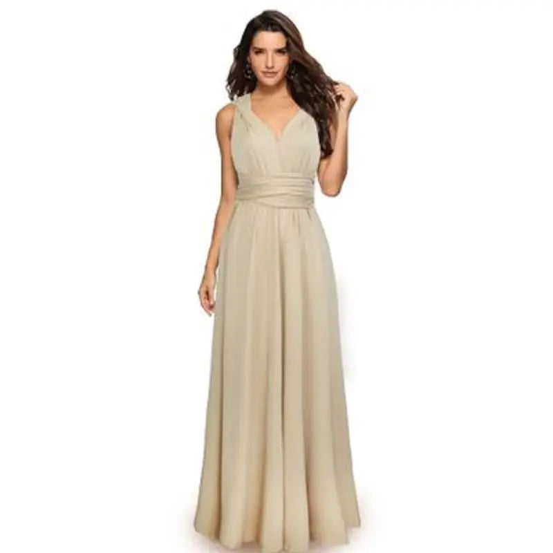 Sexy Women Multiway Wrap Convertible Boho Maxi Club Red Dress Bandage Long Dress nowadaysfashion