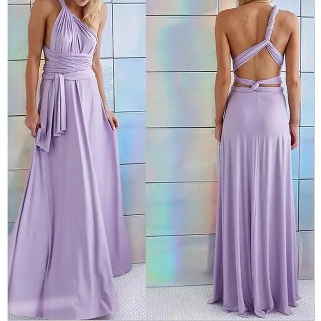 Sexy Women Multiway Wrap Convertible Boho Maxi Club Red Dress Bandage Long Dress nowadaysfashion