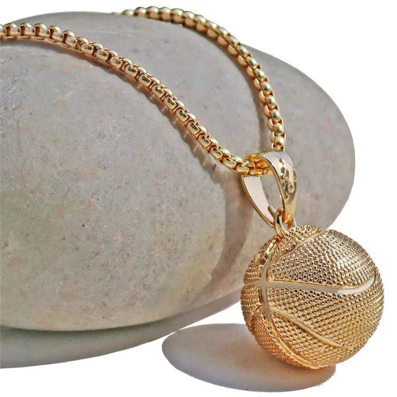 Basketball Necklace Choker Gold Silver Color Ball Shaped Pendant Sports Hip Hop Punk Jewelry nowadaysfashion