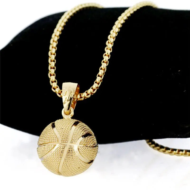 Basketball Necklace Choker Gold Silver Color Ball Shaped Pendant Sports Hip Hop Punk Jewelry nowadaysfashion