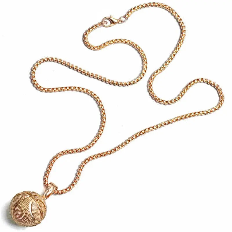 Basketball Necklace Choker Gold Silver Color Ball Shaped Pendant Sports Hip Hop Punk Jewelry nowadaysfashion