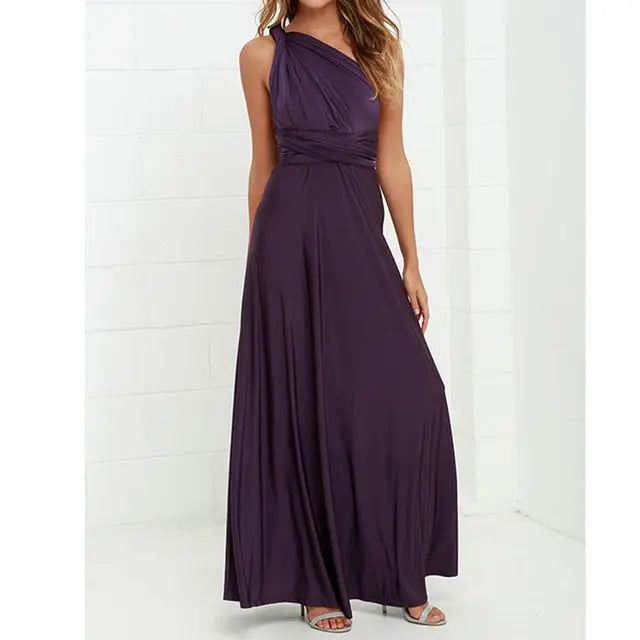 Sexy Women Multiway Wrap Convertible Boho Maxi Club Red Dress Bandage Long Dress nowadaysfashion