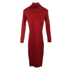 Women Knitted Dress Turtleneck Sweater Dresses Bodycon Long Sleeve Bottoming Dress Vestidos nowadaysfashion