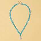 Candy Color Gummy Mini Bear Cartoon Necklace for Women Girls Birthday Jewelry Gifts nowadaysfashion
