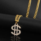 Hip Hop Rap Gold Color US Dollar Pendant Necklace Chain Accessories nowadaysfashion